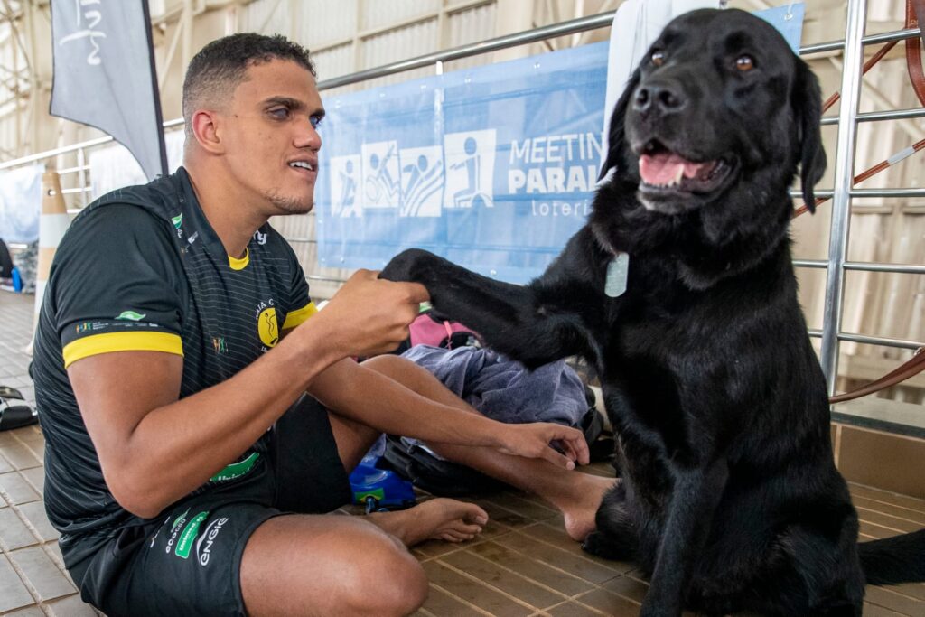 Atleta brasileiro dedica medalha de prata ao cão-guia ink, formado pelo IFC Camboriú